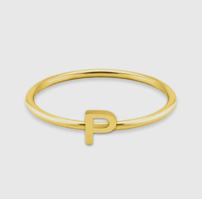 18K Gold Initial Rings