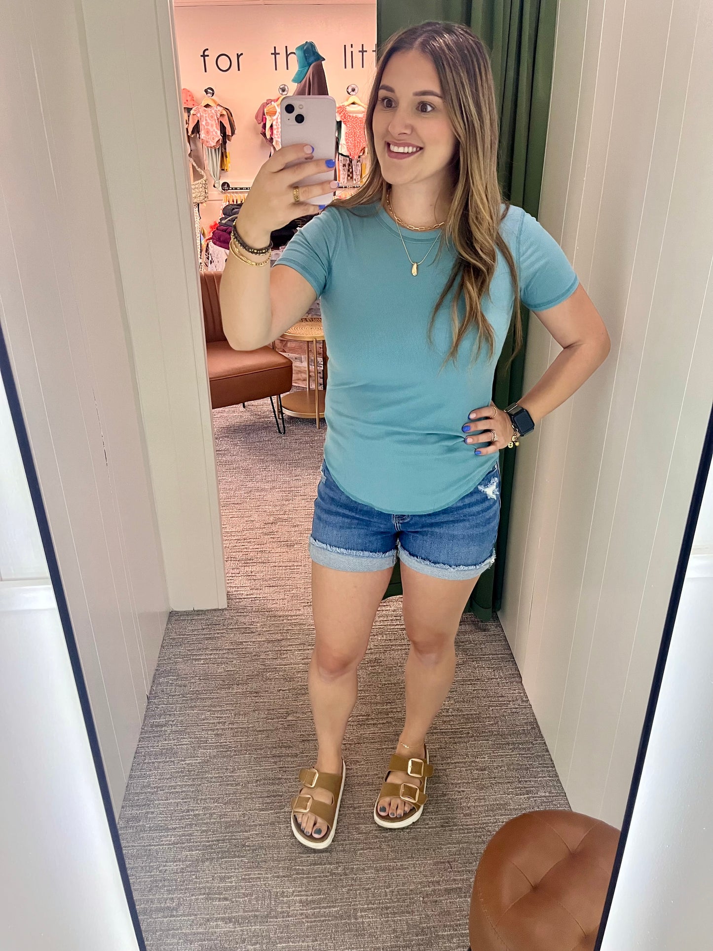 Regan Basic Tee - Dusty Teal
