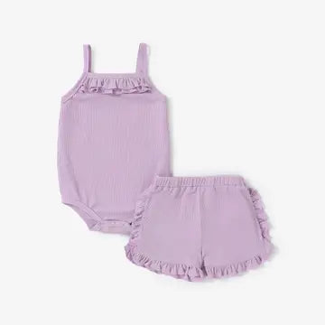 Ruffle Cami & Shorts Set - Purple