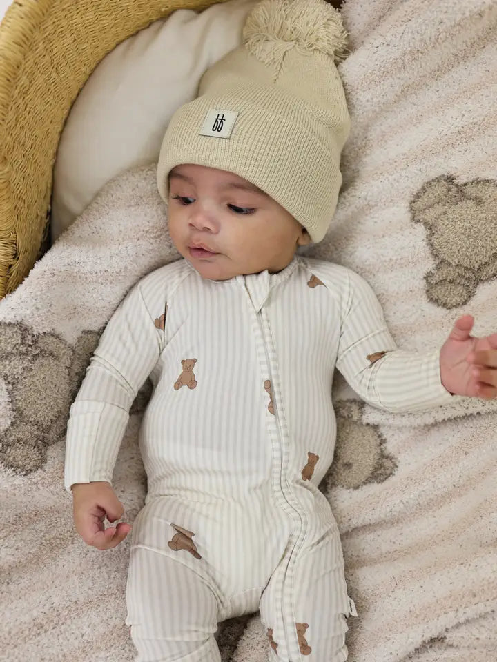 Teddy Bamboo Zip Pajamas
