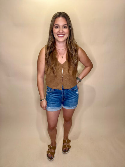 Hallie Sweater Vest - Camel
