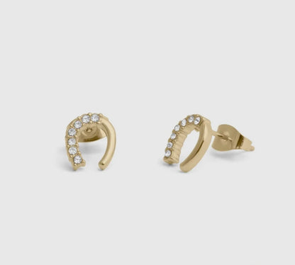 Horseshoe Stud Earrings - Gold
