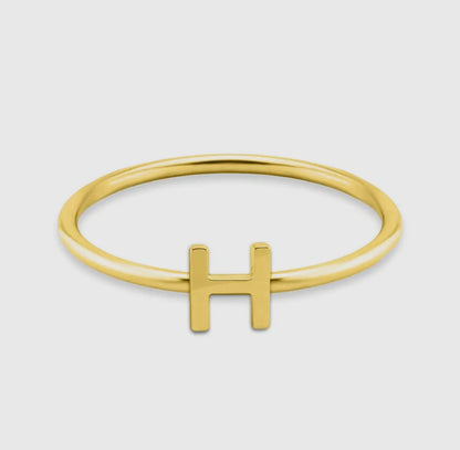 18K Gold Initial Rings