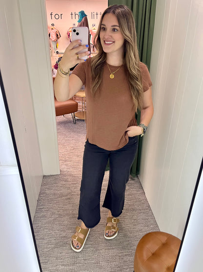 Lindy Linen Tee - Clay Brown
