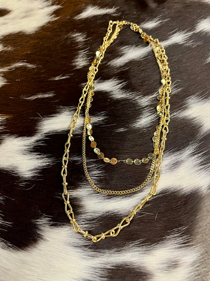 Bold Triple Chain Necklace