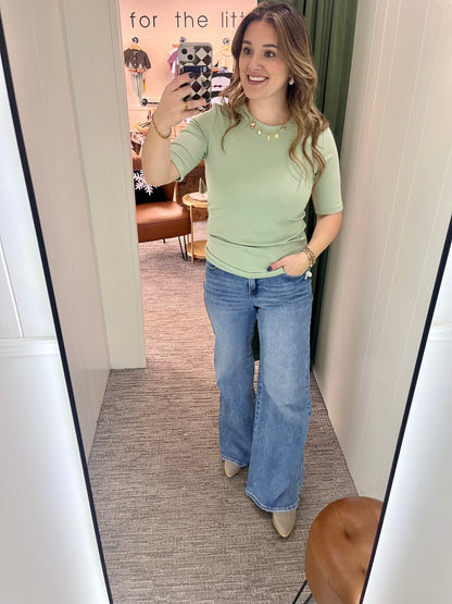 Lyla Short Sleeve - Mint Green