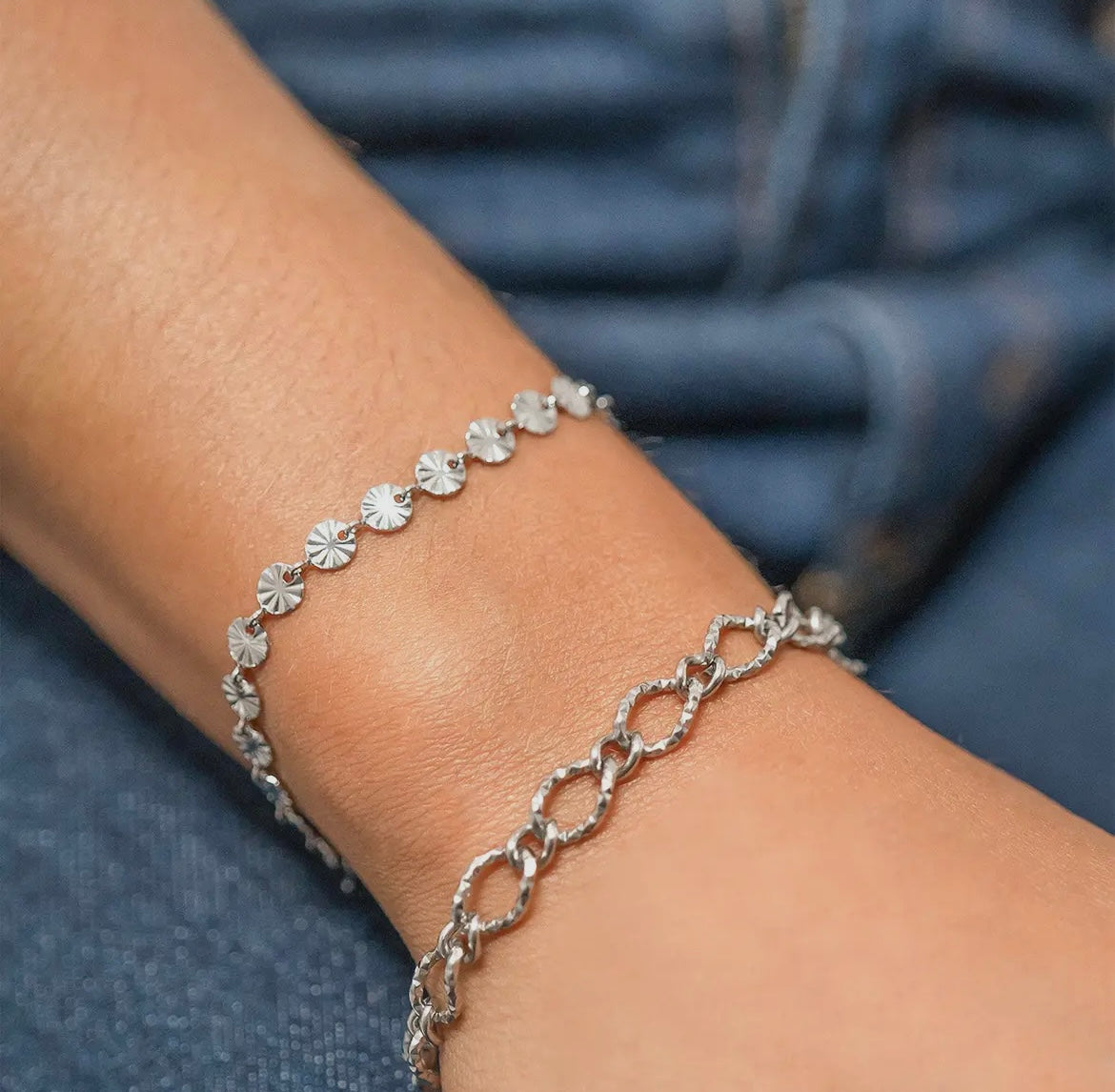 Sunburst Chain Bracelet - Stainless Steel