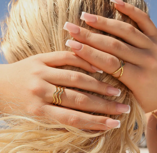 18K Gold Triple Wave Ring