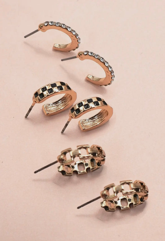 Checkered Trio Set - Gold