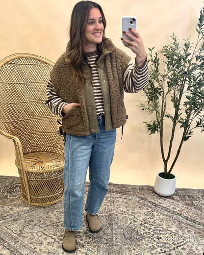 Phoebe Fur Vest - Mocha