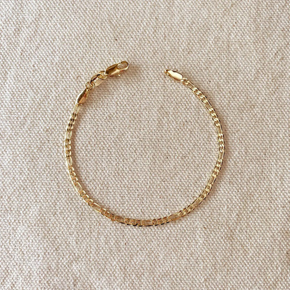Figaro Bracelet - 18k Gold