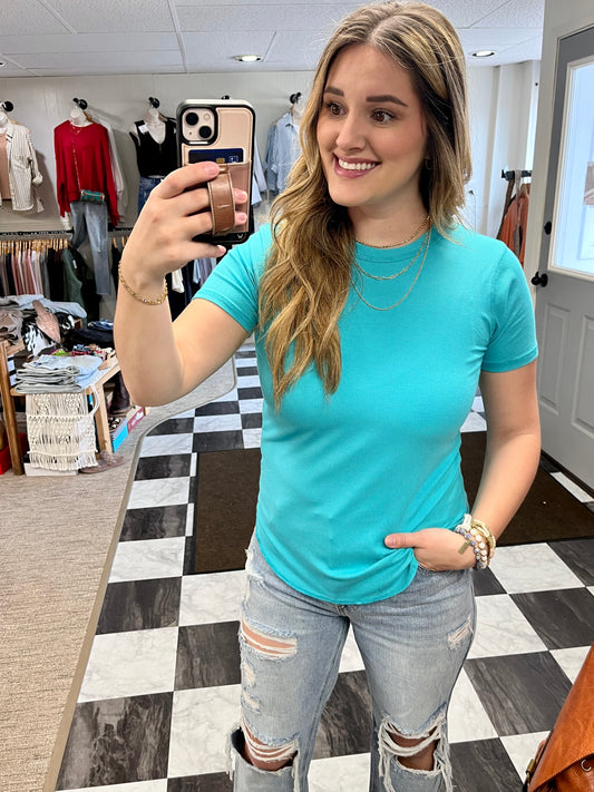 Regan Basic Tee - Turquoise