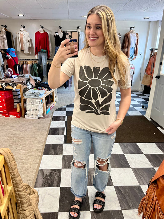 Retro Black Flowers Tee