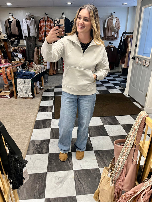 Naomi Half Zip - Bone