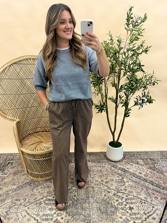 Marlee Drawstring Pants - Brown