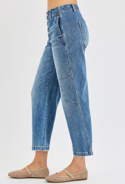 Mindy Crop Barrel Jeans