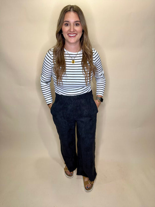 Lanae Striped Long Sleeve - White/Black