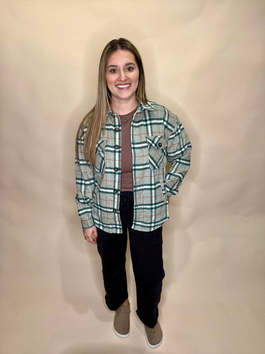 Valarie Plaid Button Down - Green