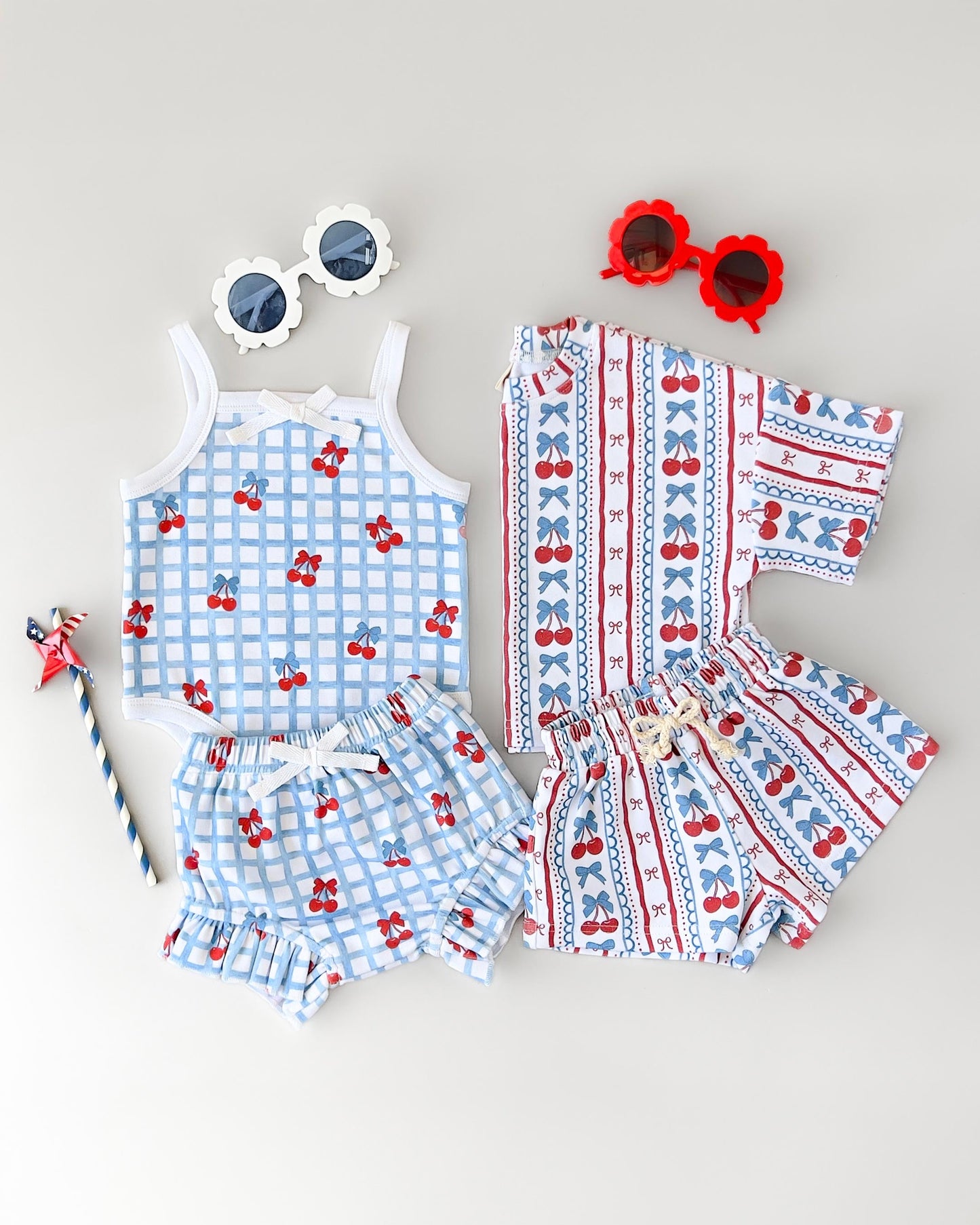 Shorts Set | Gingham Cherry