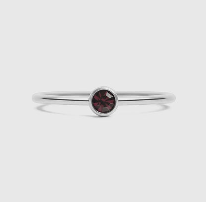 Stainless Steel Birthstone Stacking Ring