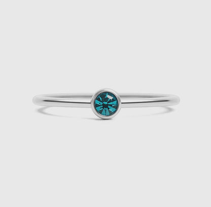 Stainless Steel Birthstone Stacking Ring