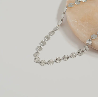 Sunburst Chain Necklace - Stainless Steel