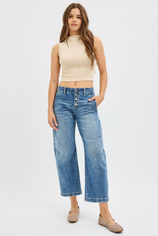 Mindy Crop Barrel Jeans