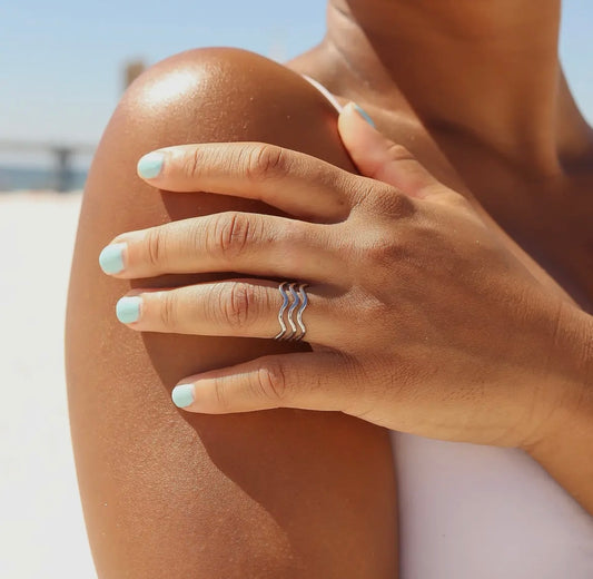 Stainless Steel Triple Wave Ring