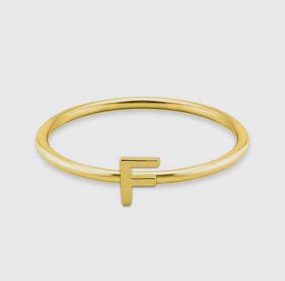 18K Gold Initial Rings