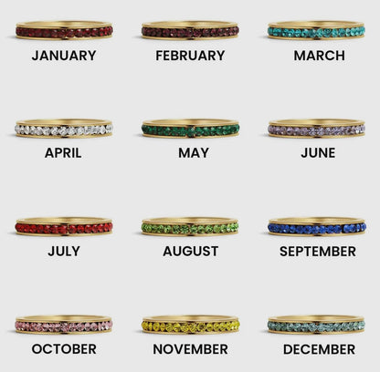 18K Gold Birthstone Eternity Ring