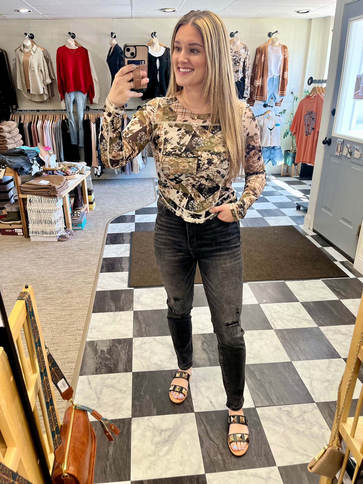 Vera Patchwork Mesh Top