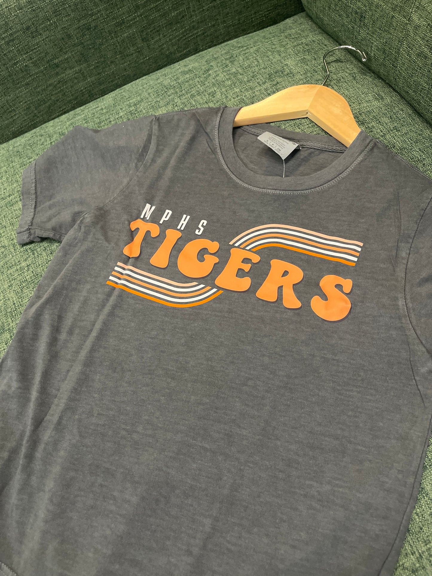 Tigers Retro Rainbow Tee - Dark Gray