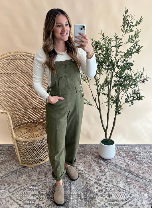 Rowan Barrel Overalls - Olive