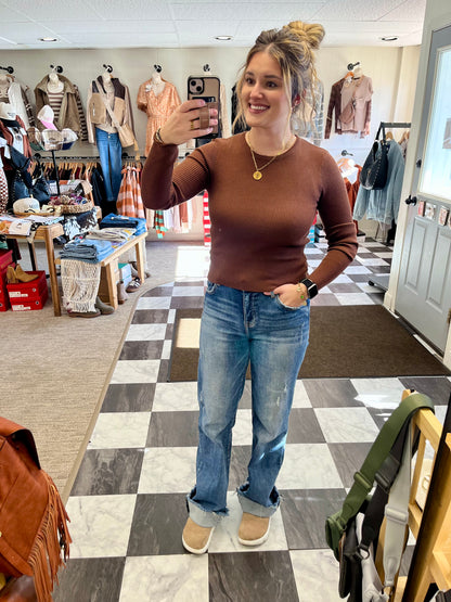 Collyns Ribbed Sweater - Coffee