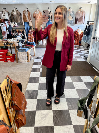 Eloise Blazer - Burgundy