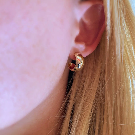 Chunky Gold Hoop Earrings - 18k Gold