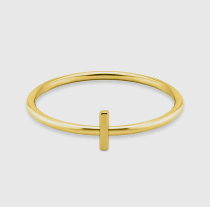 18K Gold Initial Rings
