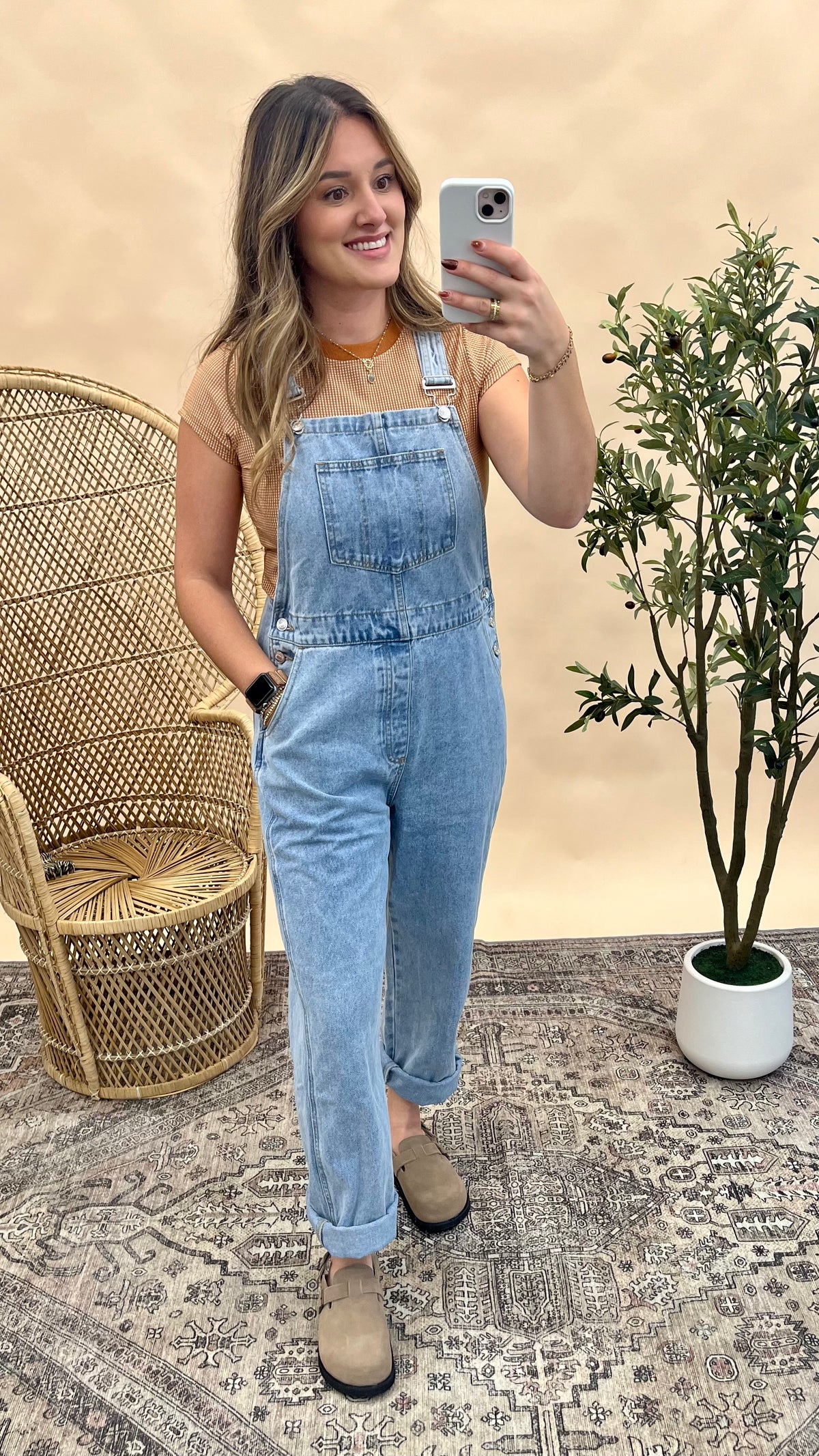 Lowan Straight Leg Overalls - Light Wash