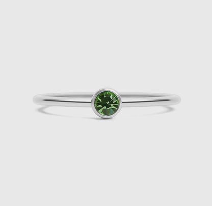 Stainless Steel Birthstone Stacking Ring