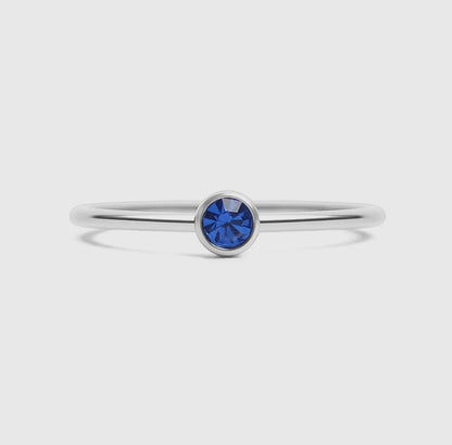 Stainless Steel Birthstone Stacking Ring