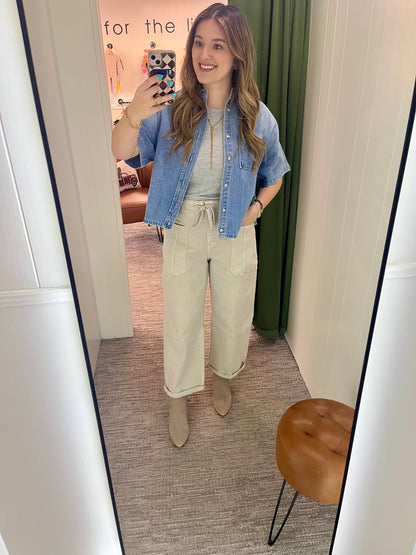 Luna Barrel Cargo Pants - Almond