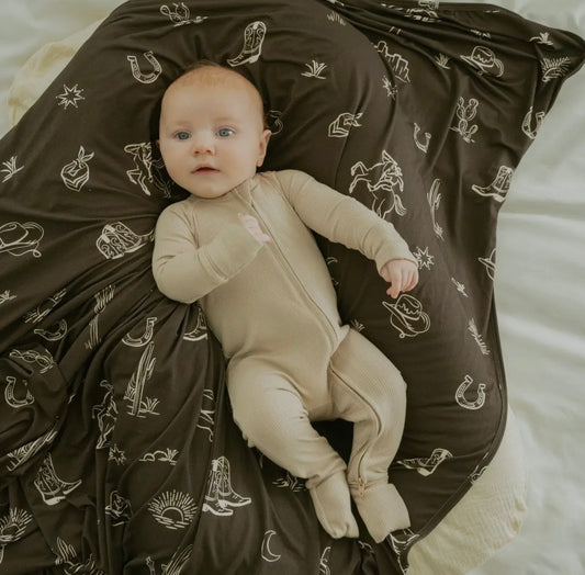 Cream Ribbed Bamboo Sleeper