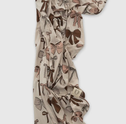 Neutral Bows Bamboo Swaddle