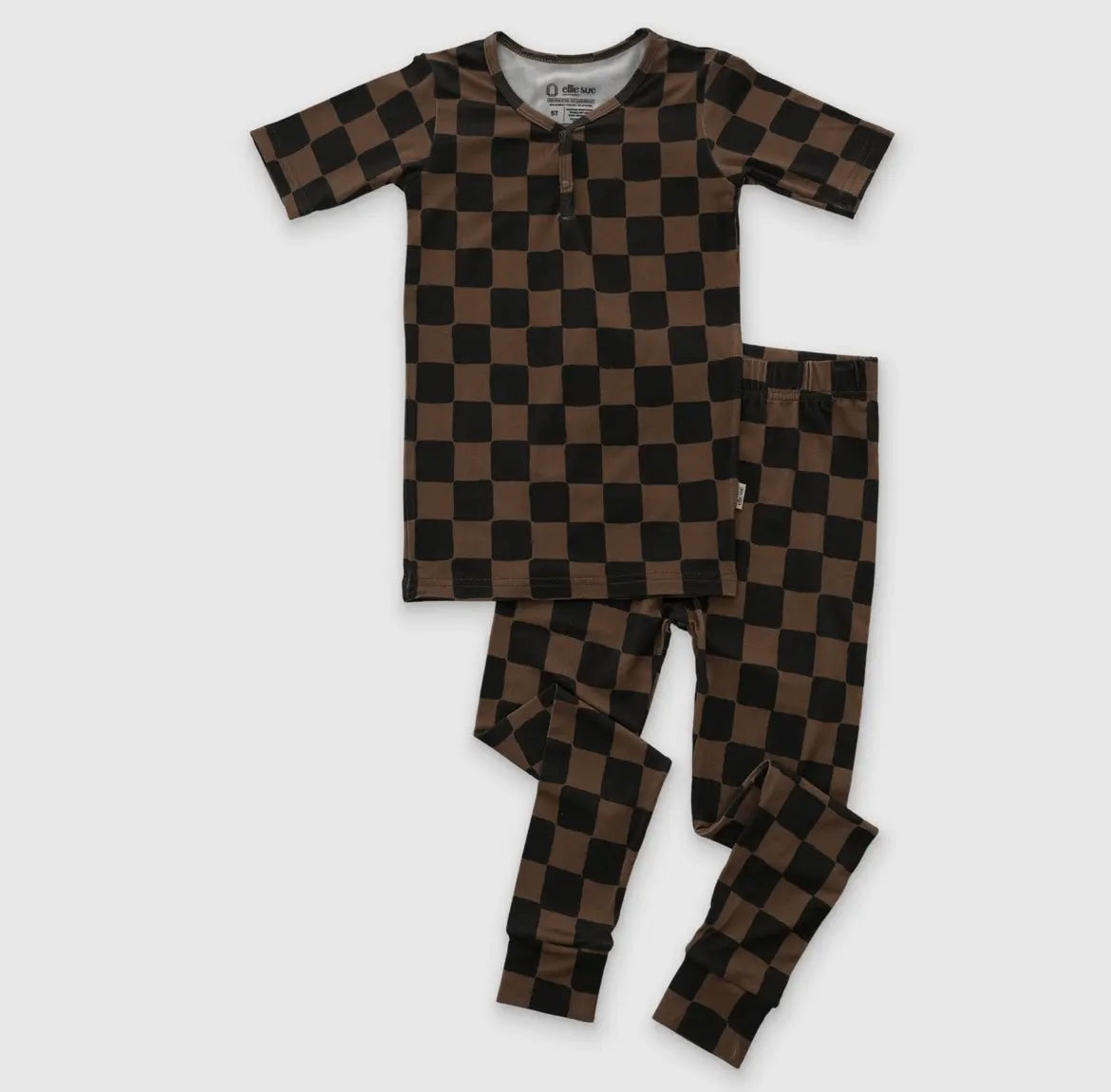 Black/Brown Checkered Bamboo Two Piece