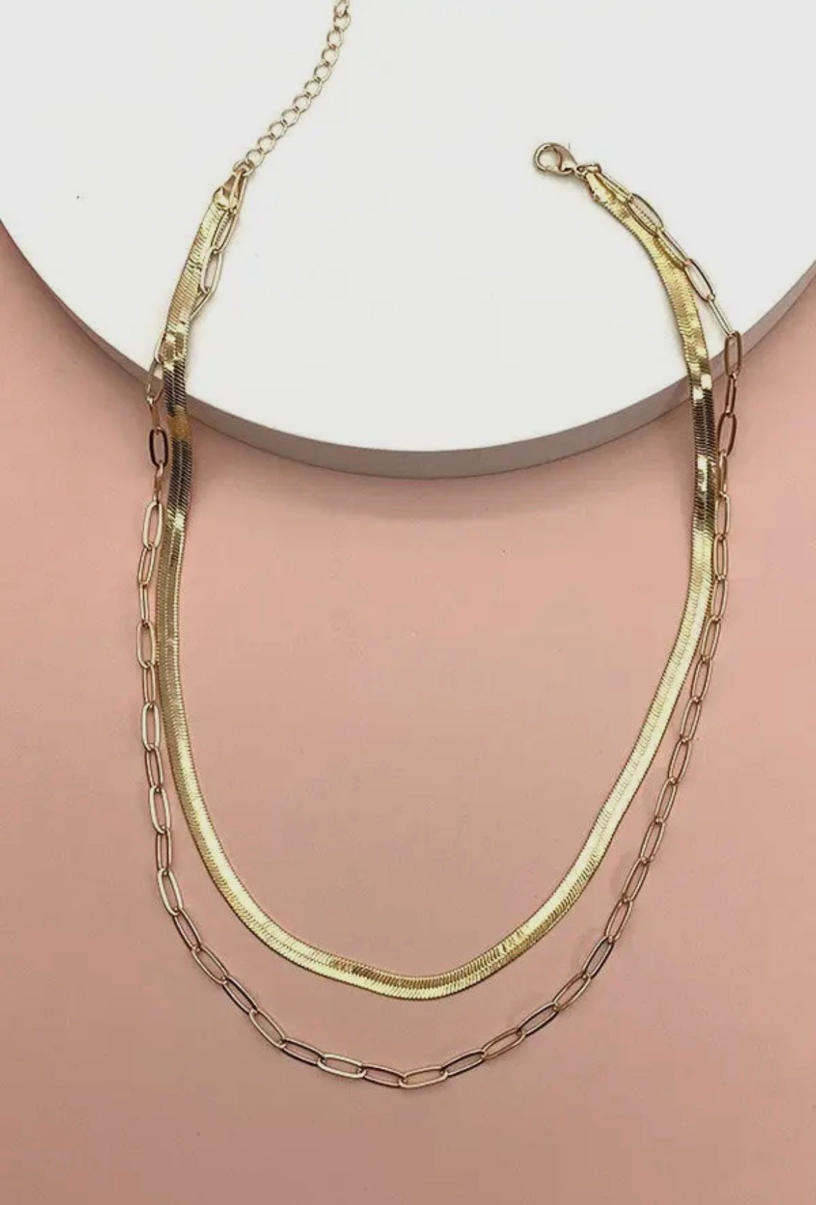 Snake Chain Layered Necklace - Gold