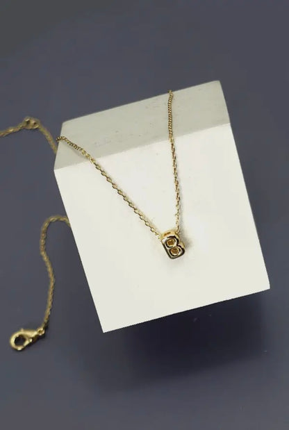 Initial Bubble Letter Necklaces