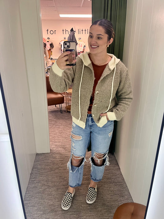 Meghan Hooded Sweater - Mocha