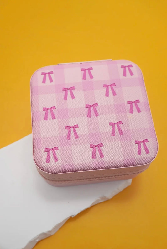 Jewelry Travel Case - Pink Bows