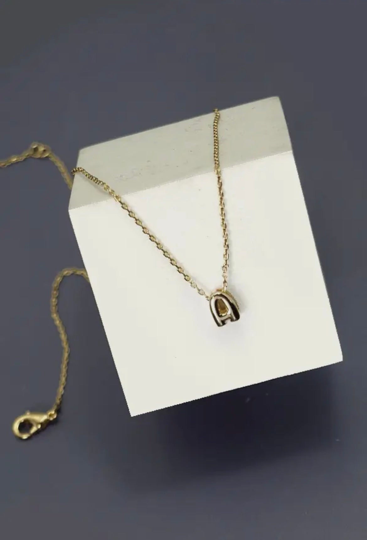 Initial Bubble Letter Necklaces