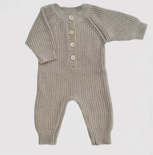 Knit Romper - Beige